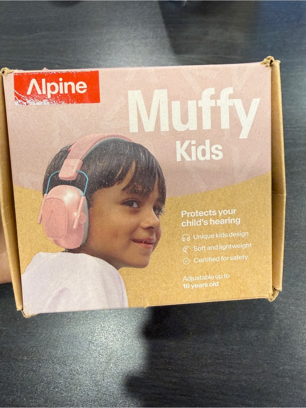 Alpine Pink and Gray Kids Over-Ear Headphones with Microphone